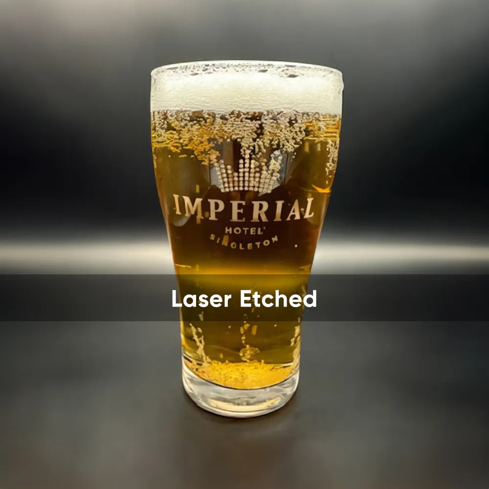 Have your logo etched onto beer glasses