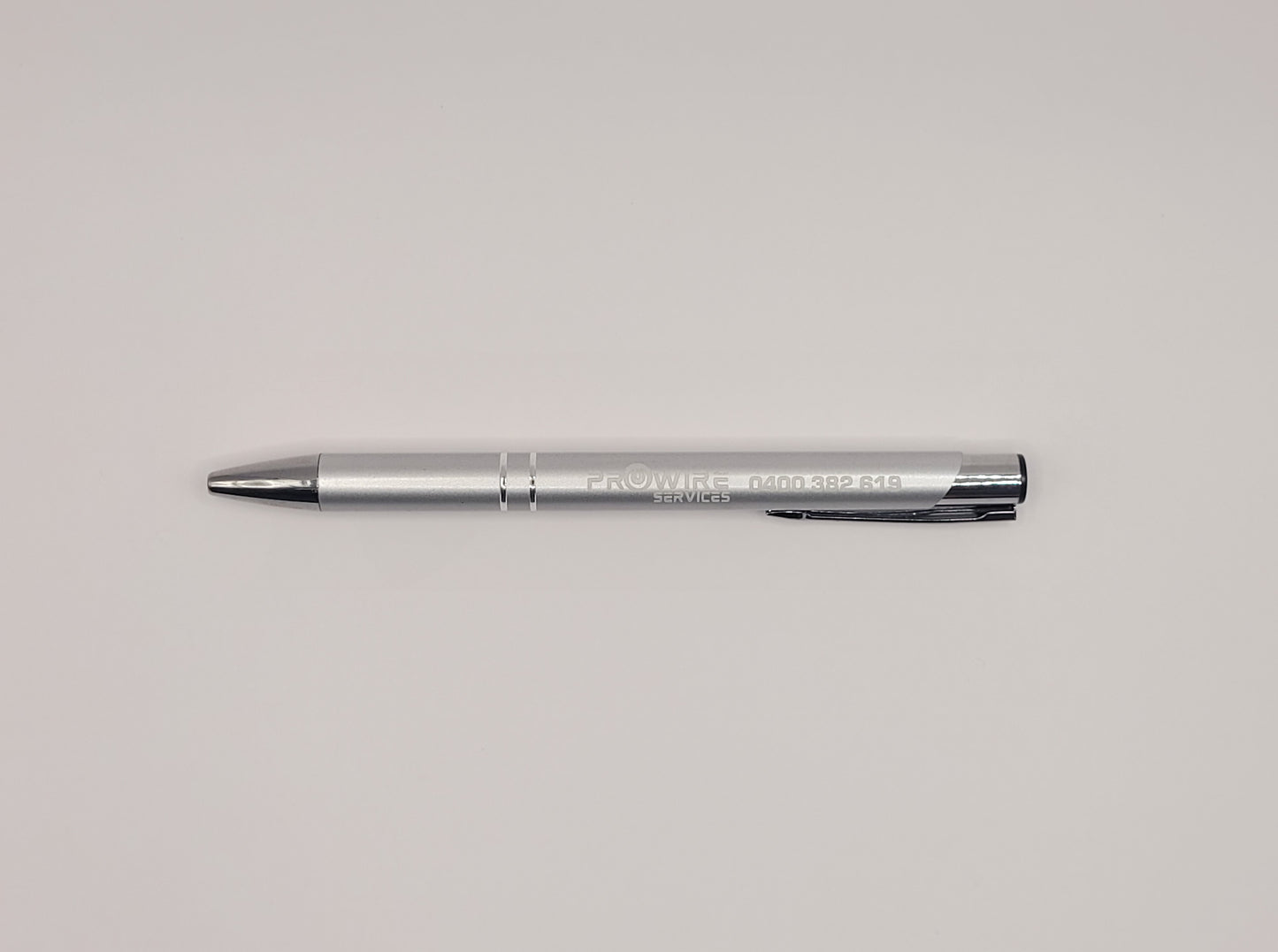 Client Gifts, business logo on pen - silver