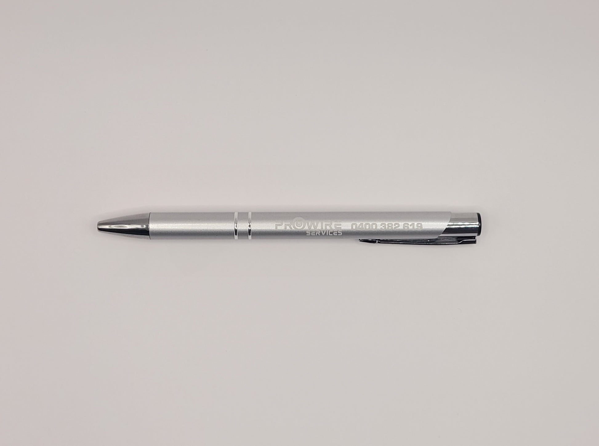 Client Gifts, business logo on pen - silver