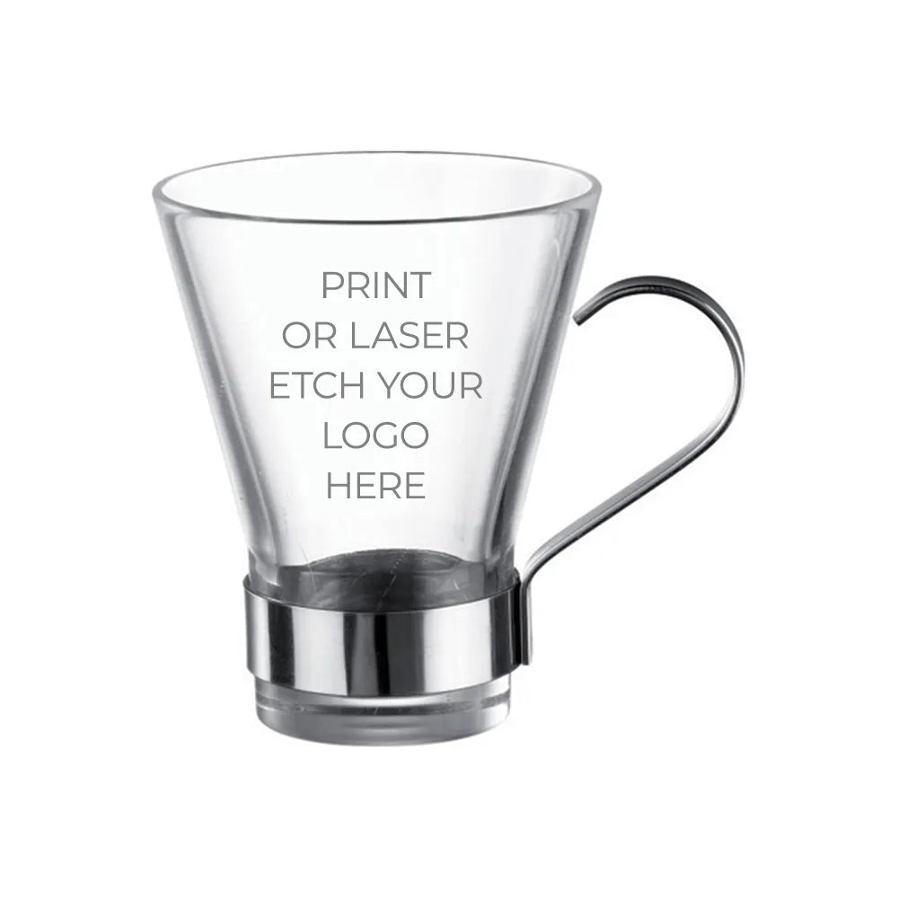 Perfect Promotional Product Cappuccino Glass Cup with your logo on the outside